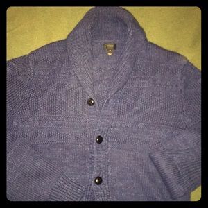 Patterned Knit shawl collar cardigan